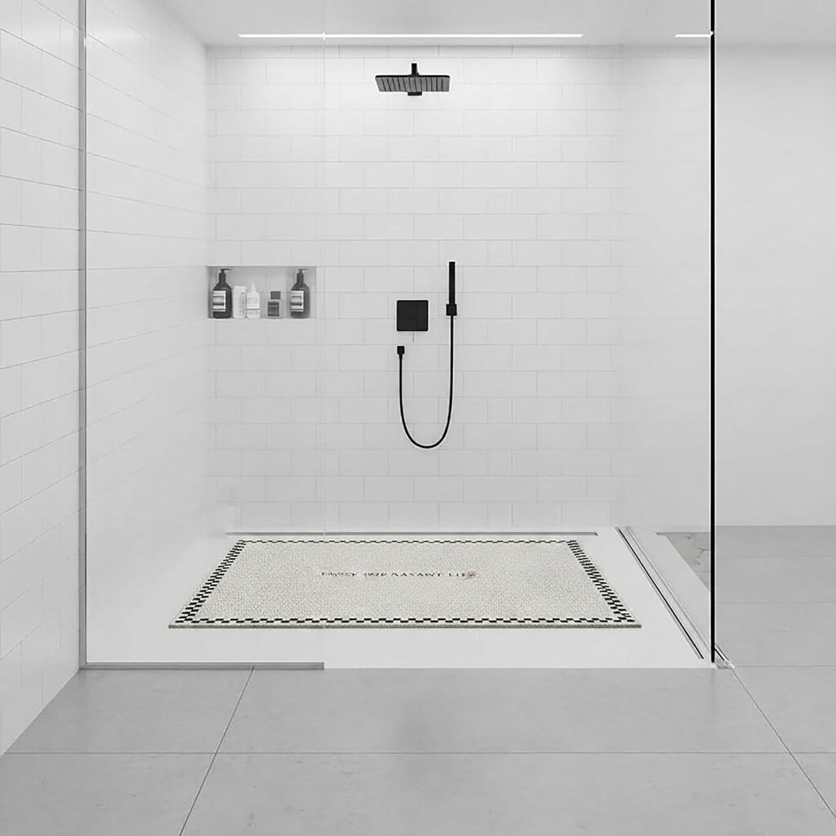 Rutschfeste Duschmatte 100x100 cm – Weich, Komfortabel & Ablaufloch