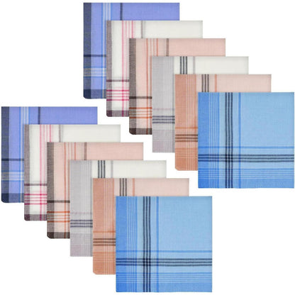 Herren Taschentücher aus Baumwolle – 12er Set, Plaid Design