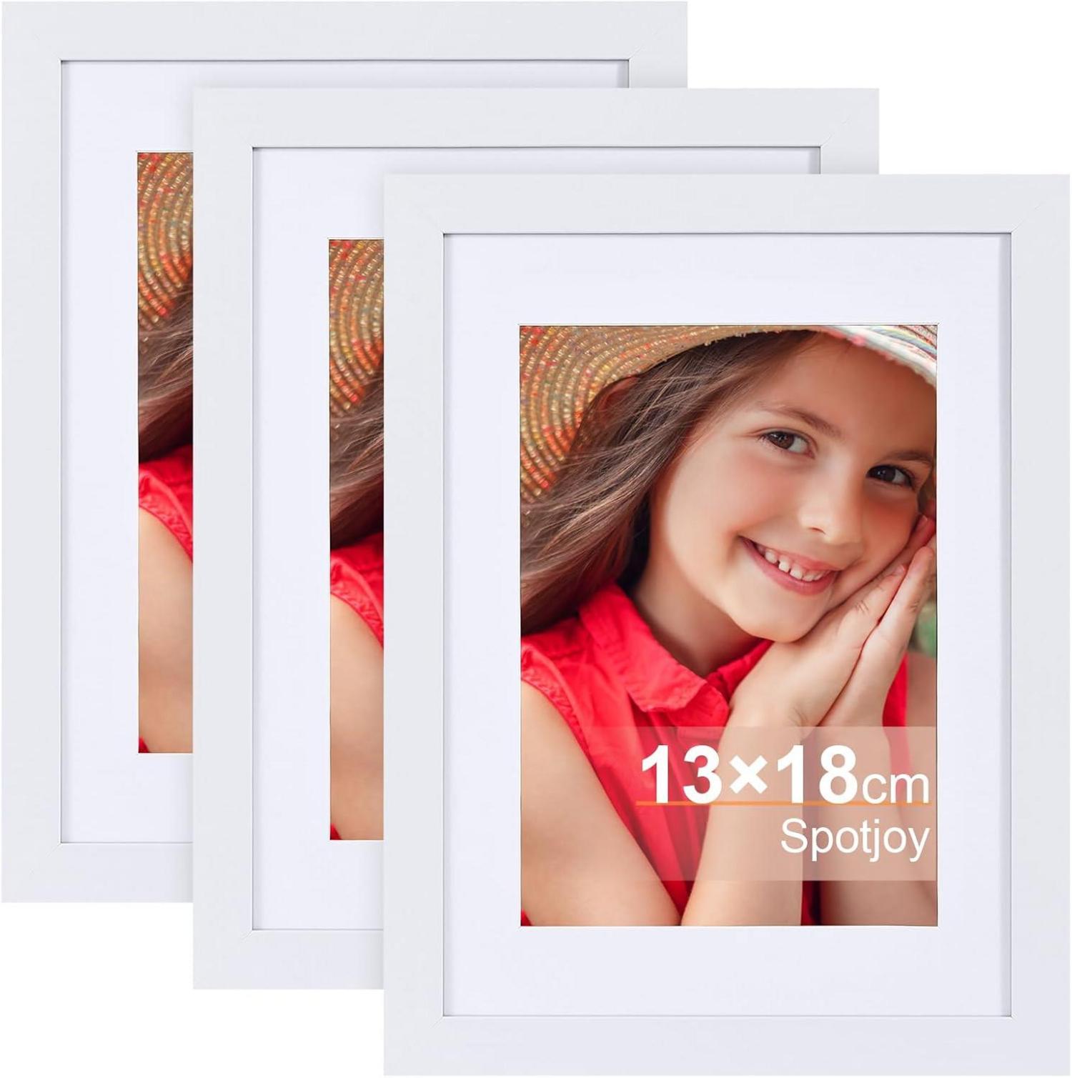 Bilderrahmen 13x18cm Fotorahmen Holzrahmen Weiß 3er-Set