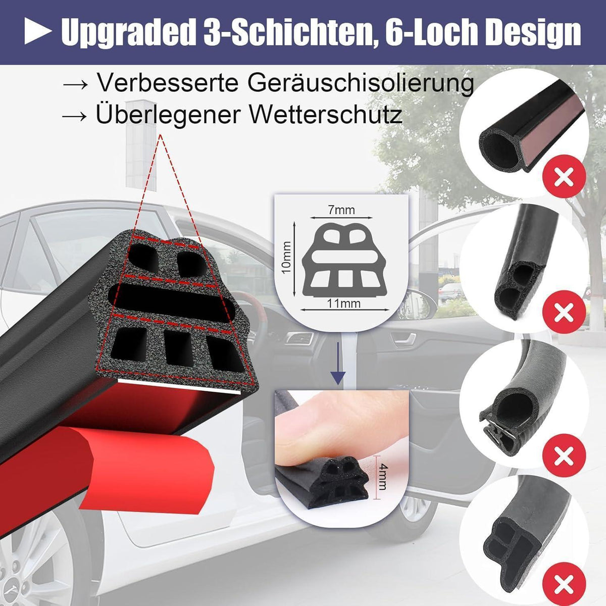 Auto Türdichtung selbstklebend – Geräuschreduzierung & Wasserdicht