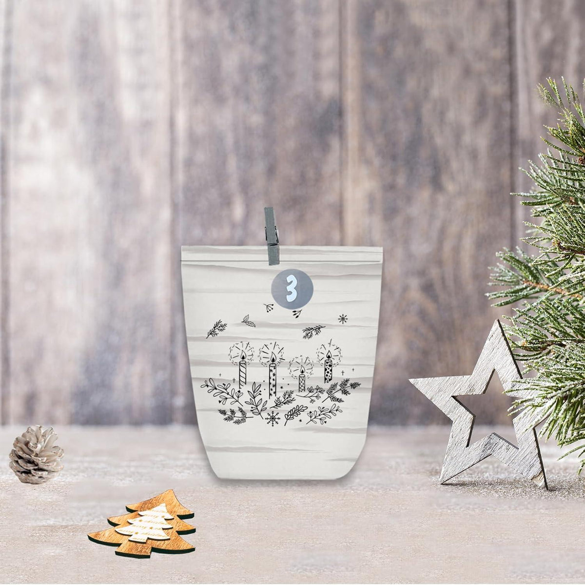 Adventskalender zum Befüllen 24 Papiertüten Weihnachtskalender
