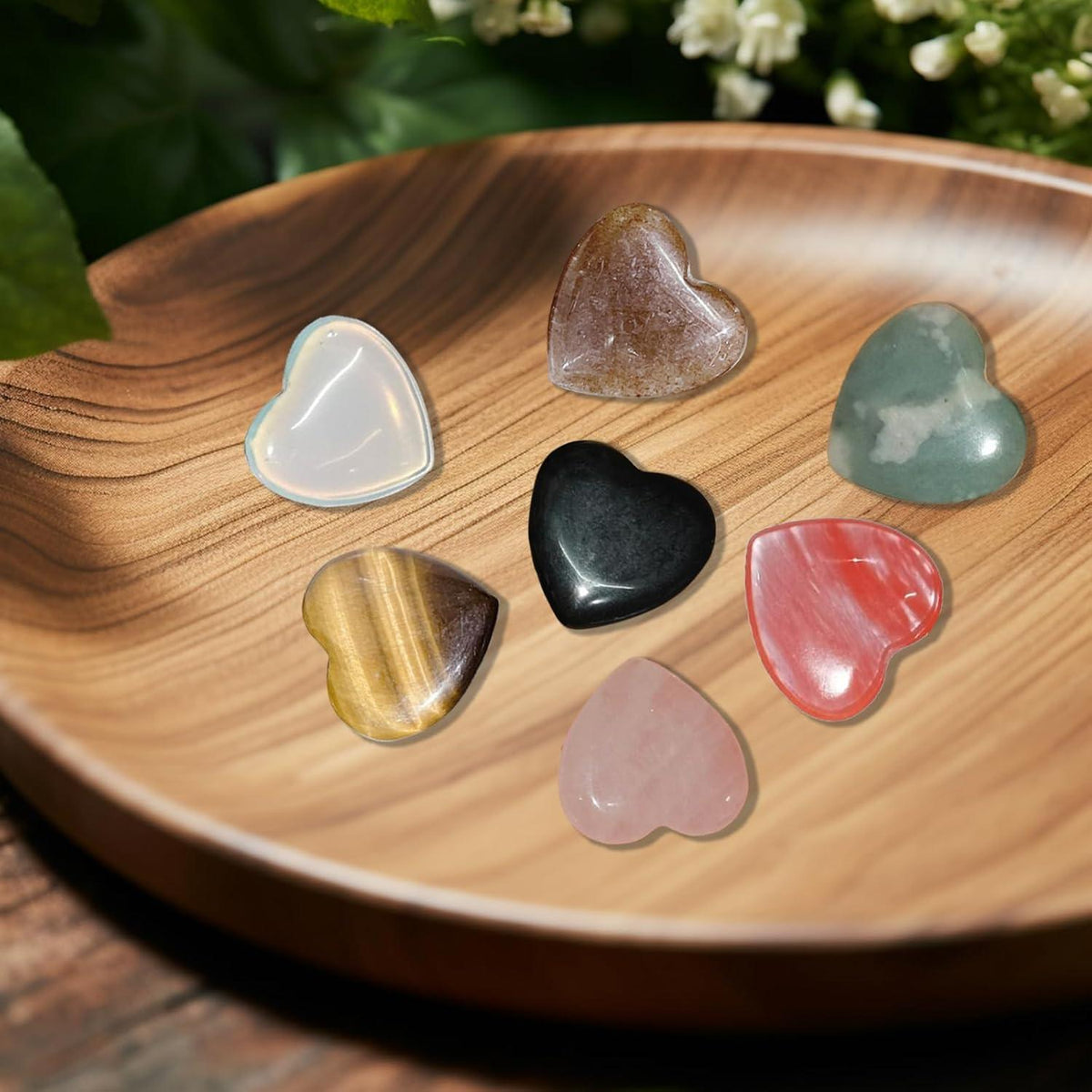 Bunte Herz Kristalle Stein Set 16 Stück Meditation Geschenk