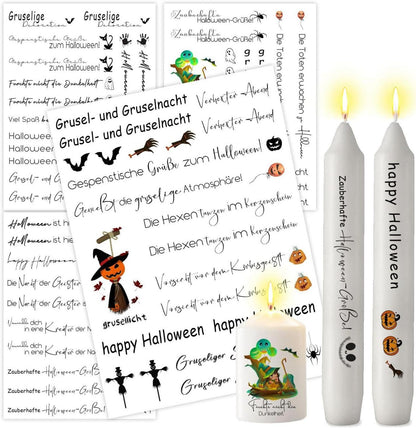 Kerzentattoos Halloween Deko Sticker Kürbis DIY Geschenk