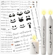 Halloween Kerzentattoos Kürbis DIY Geschenk Tasse 4 Stück