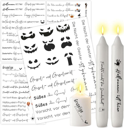 Halloween Kerzentattoos Kürbis DIY Geschenk Tasse 4 Stück