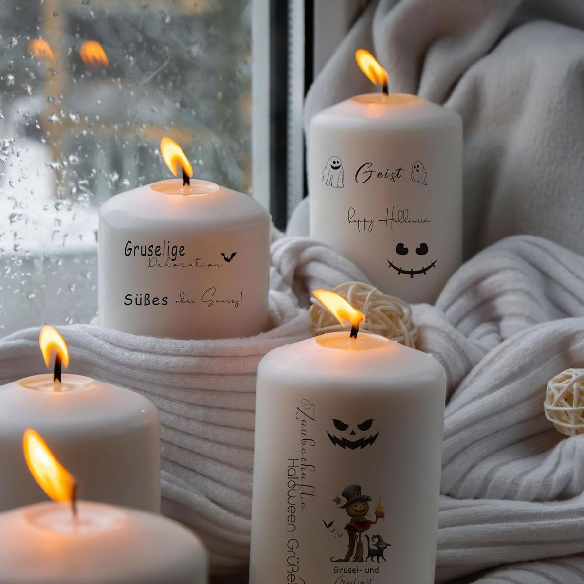 Halloween Kerzentattoos Kürbis DIY Geschenk Deko 4