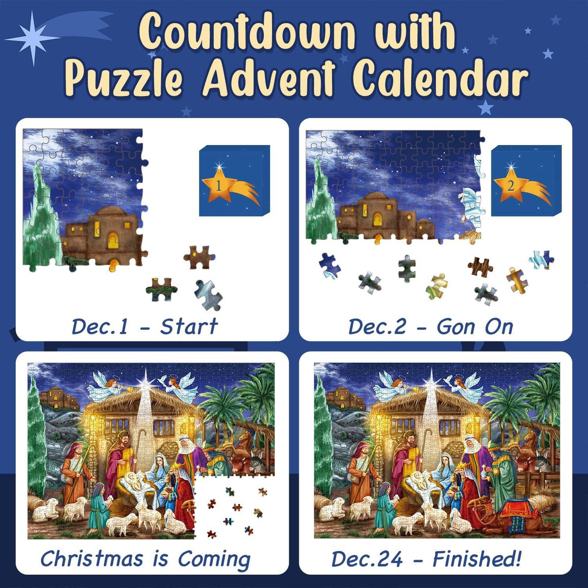 Adventskalender Puzzle für Jungen - hochwertiges Design