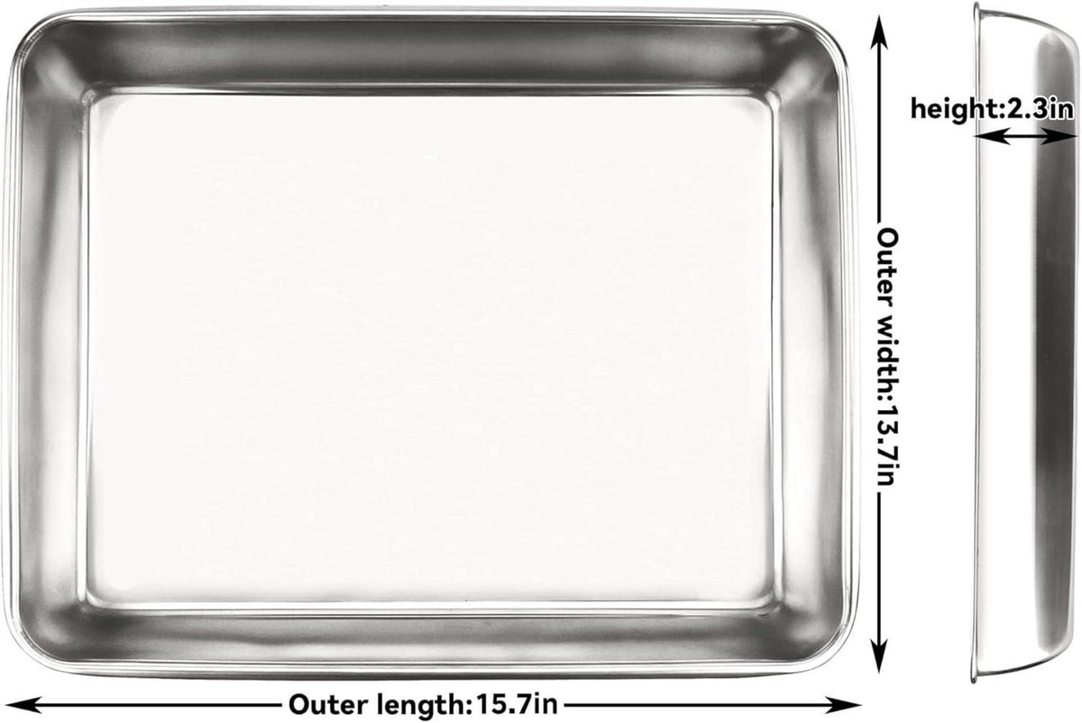 Backblech Edelstahl Baking Tray antihaftbeschichtet 25x30cm