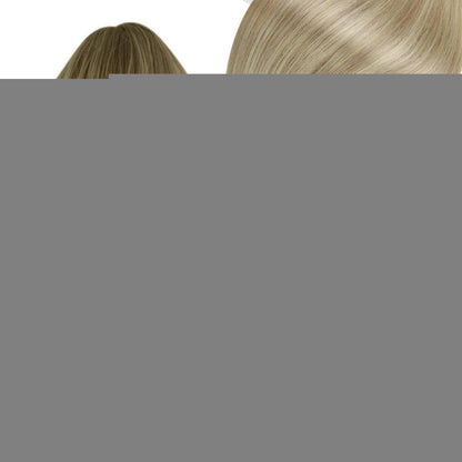 Echthaar Extensions Nanoring Blond 55cm – Aschblond mit Platinblond
