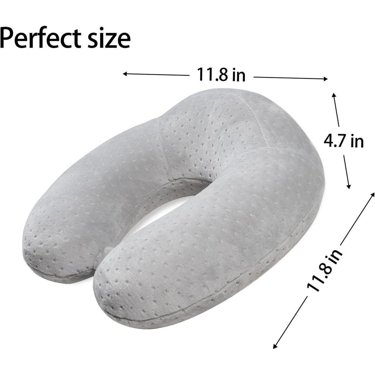 Reisekissen Nackenkissen Memory Foam Grau – Flugzeug, Auto, Zuhause