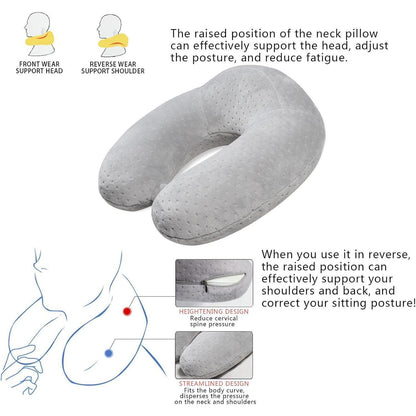 Reisekissen Nackenkissen Memory Foam Grau – Flugzeug, Auto, Zuhause