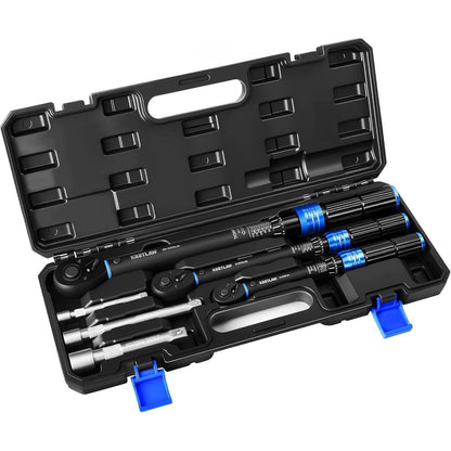 Drehmomentschlüssel Set 6-teilig 1/4" 3/8" 1/2" mit Verlängerungen