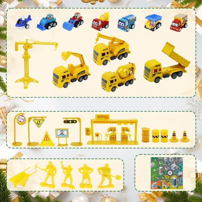 Adventskalender Baufahrzeuge Spielzeug Auto Kinder 2024