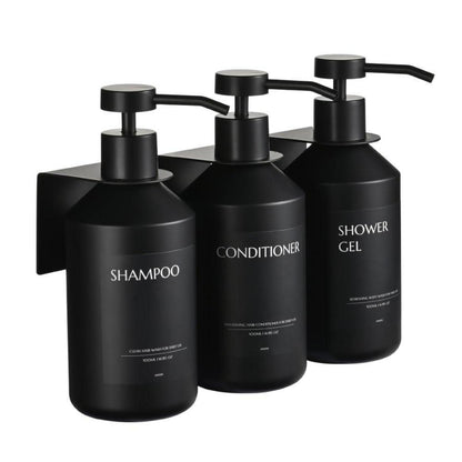 3x Seifenspender Wandbefestigung Schwarz 500ml