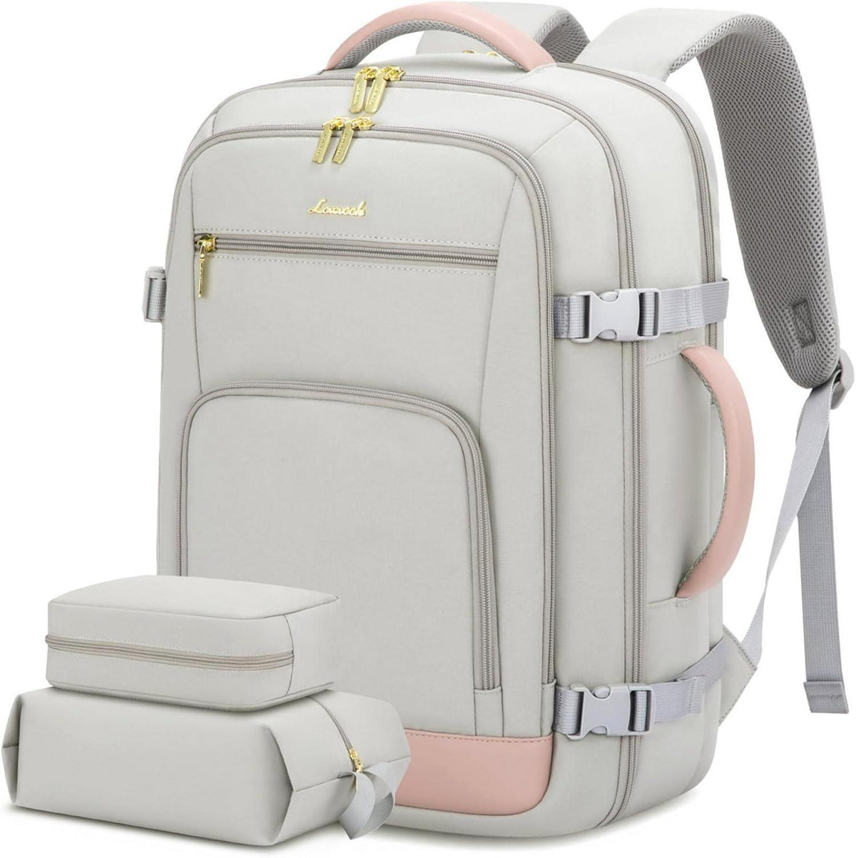 Handgepäck Rucksack 40L für Reise mit Laptopfach Grau