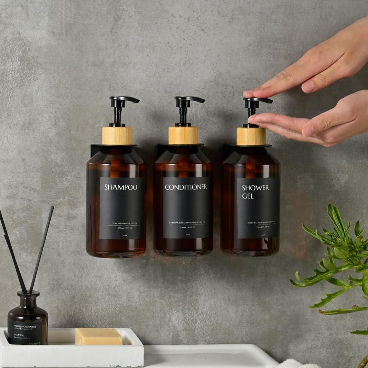3x Seifenspender Wandmontage 500ml – Bohren Frei