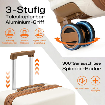 Joyway ABS Hartschalen Koffer 4 Rollen TSA Schloss Erweiterbar Mittelgroß 41x25x66cm