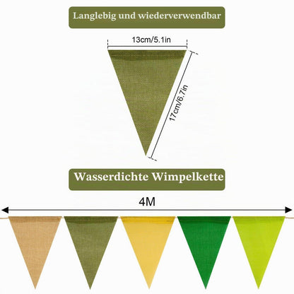Wimpelkette Salbeigrün 20m – Wetterfest für Garten & Party
