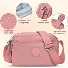 Leichte Umhängetasche Damen Nylon Wasserdicht Crossbody Bag 10 Taschen