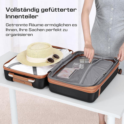 Joyway ABS Koffer Groß 4 Rollen TSA Schloss 48x30x76cm 100L Schwarz
