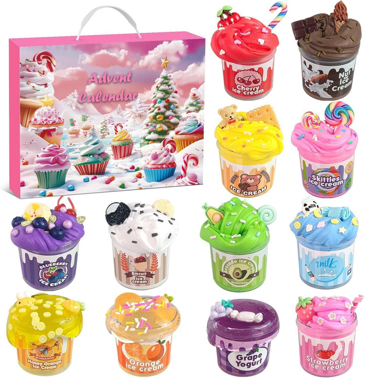 DIY Slime Adventskalender 2024 Kinder Weihnachten 24 Tage Countdown