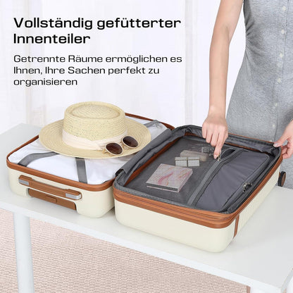 Joyway Hartschalen Koffer XL 48x30x76cm mit TSA Schloss 4 Rollen Weiß 100L