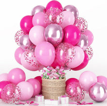 Rosa Luftballons Set mit Konfetti 60 Stück 12'' für Party Deko