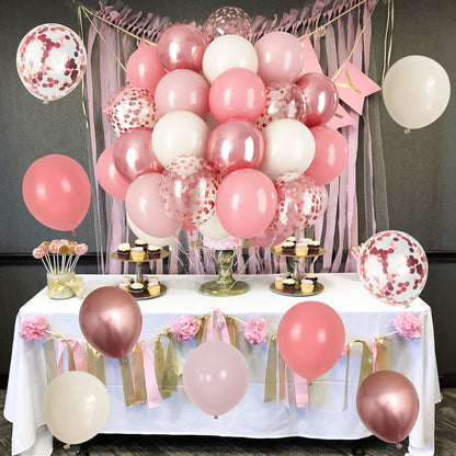 Luftballons Rosa Roségold 60 Stück 12 Zoll Retro Dusty Altrosa