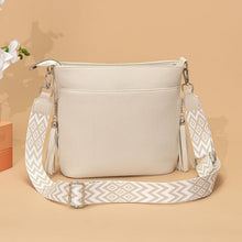 Paigtes Umhängetasche Damen Mittelgroß Leder PU Beige