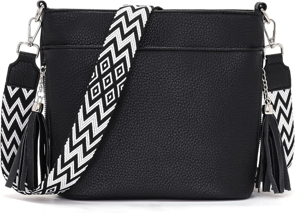 Paigtes Umhängetasche Damen Schwarz Leder PU
