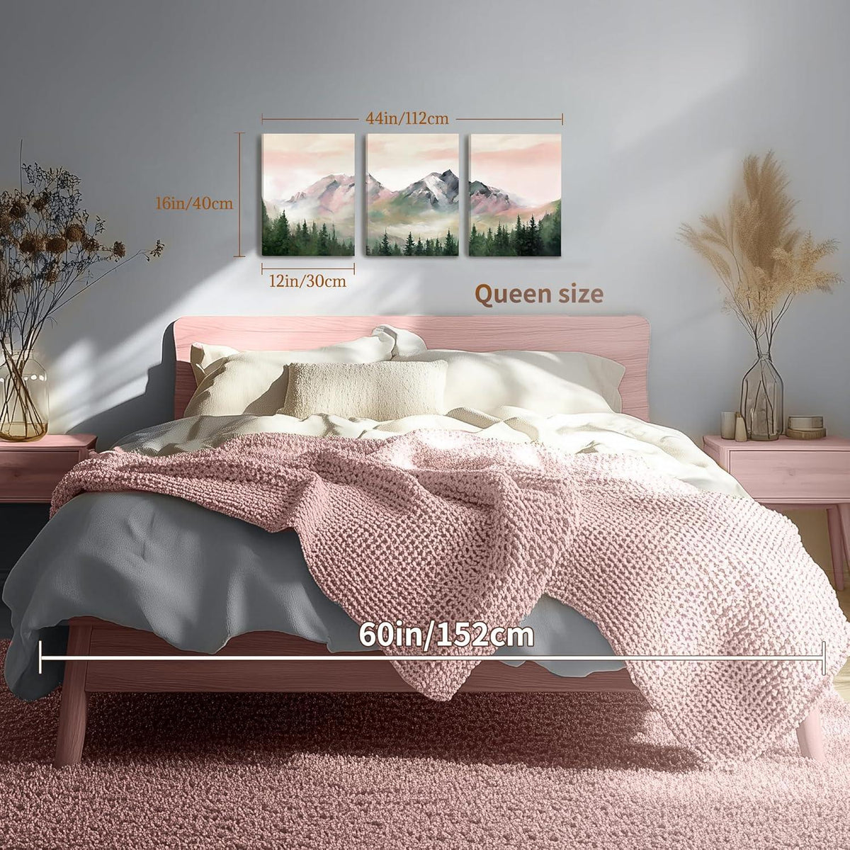 Aquarell Wald Leinwand Bilder Set Wohnzimmer Schlafzimmer 30x40cm 3er Sets