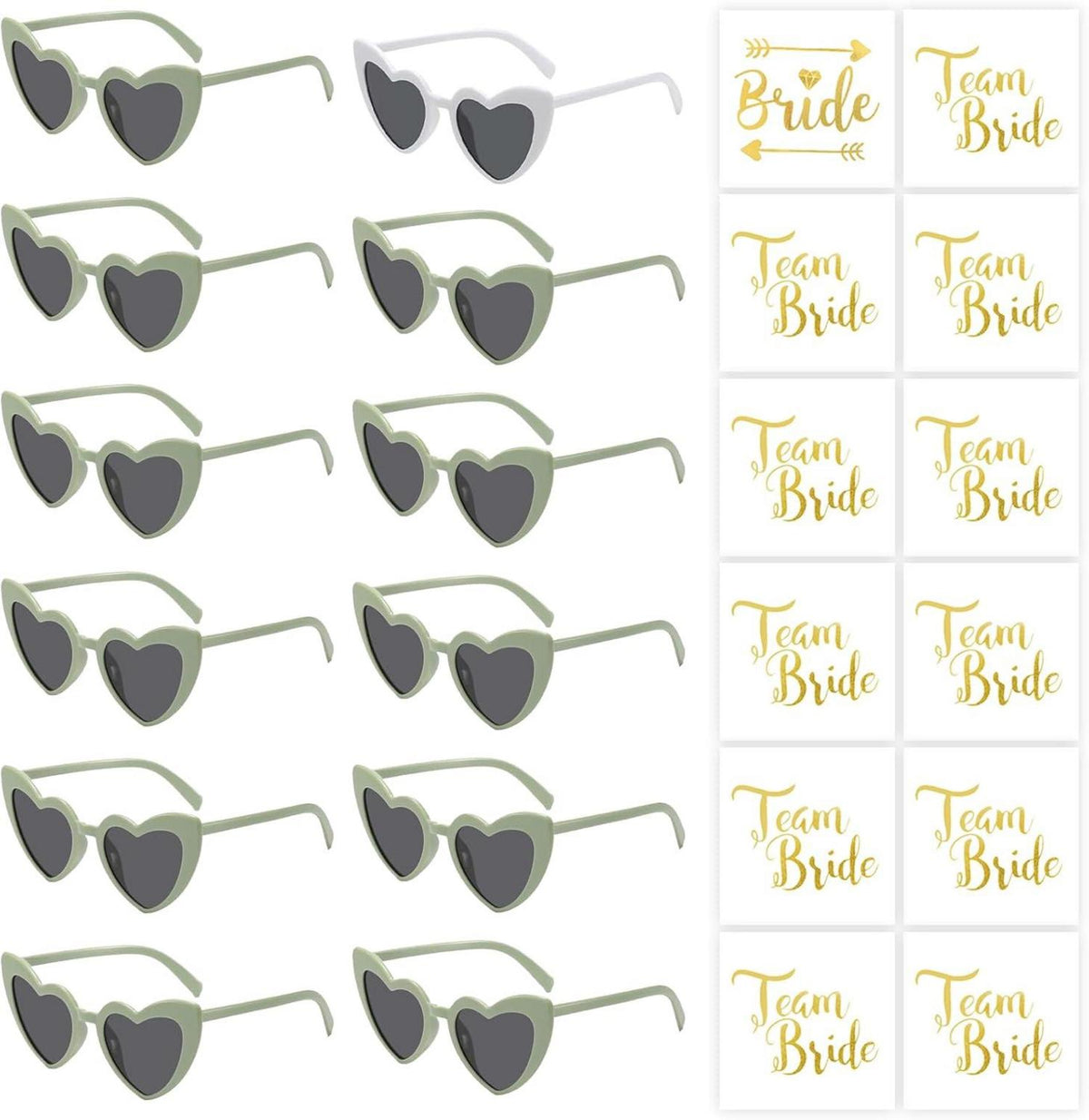 Herz Sonnenbrille Hochzeit Damen 24 Stück Herzform Party Brillen Team