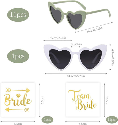 Herz Sonnenbrille Hochzeit Damen Party Brillen Team Bride 24