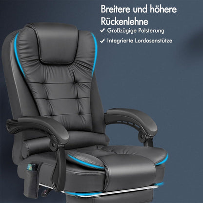 Ergonomischer Bürostuhl mit Wärmemassagefunktion | PU-Leder