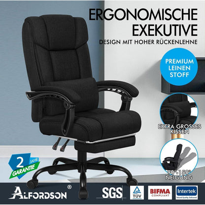 ALFORDSON Bürostuhl mit Lendenwirbelstütze, High