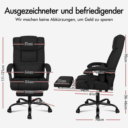 ALFORDSON Bürostuhl mit Lendenwirbelstütze, High