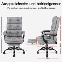 ALFORDSON Bürostuhl 150° Neigung 360° Drehung Grau