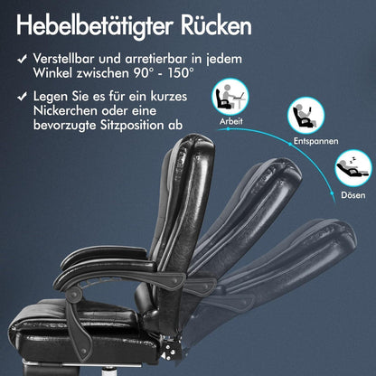 Ergonomischer Bürostuhl mit Massagefunktion in Schwarz
