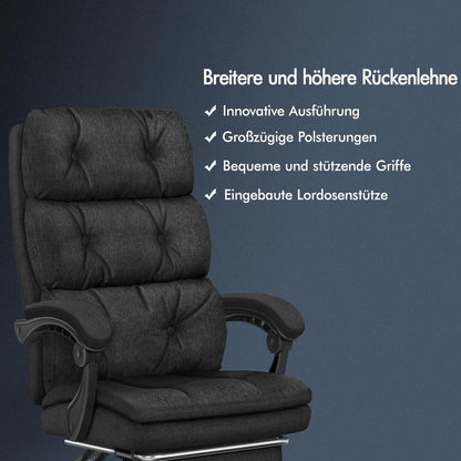 ALFORDSON Großer Bürostuhl Schwarz Hochwertiger