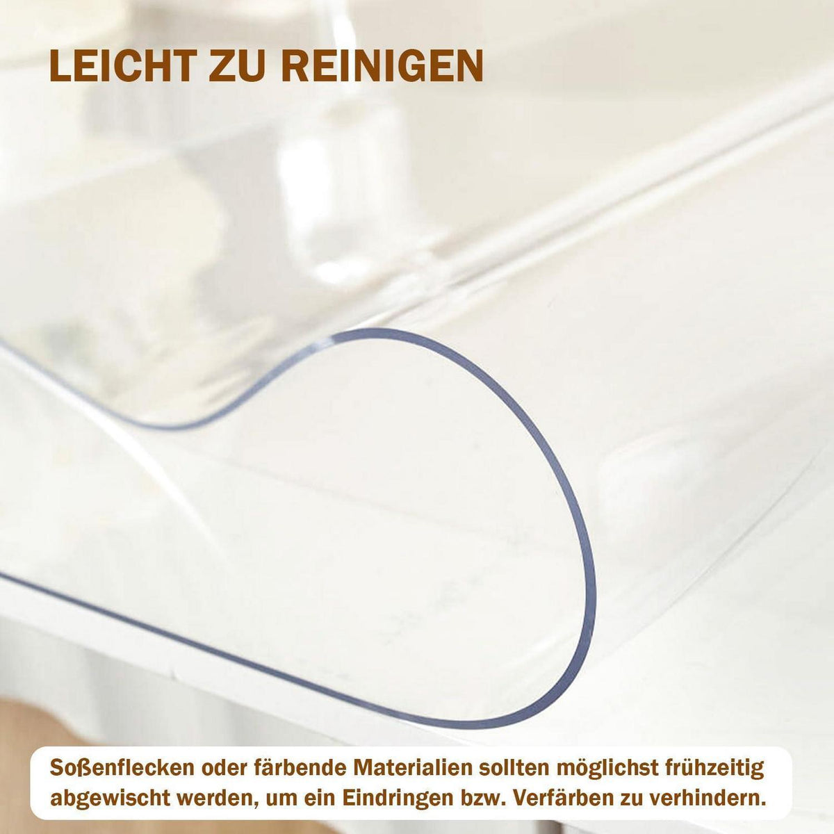 Tischfolie Transparent 90x200 cm – Glasklare PVC Tischauflage