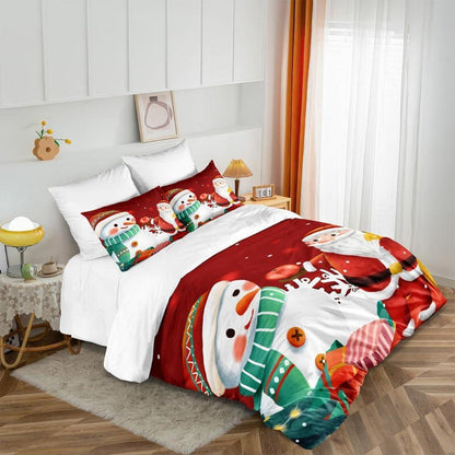 Weihnachts Bettwäsche Set 135x200 Rot Weiß 3D – 2-teilig