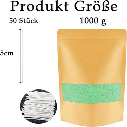 Kerzensand mit Docht 1 KG, 50 Docht 5cm, Perlenkerzen ohne