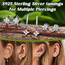 Silber 925 Ohrringe Set Damen Mädchen 14K Gold Zirkonia