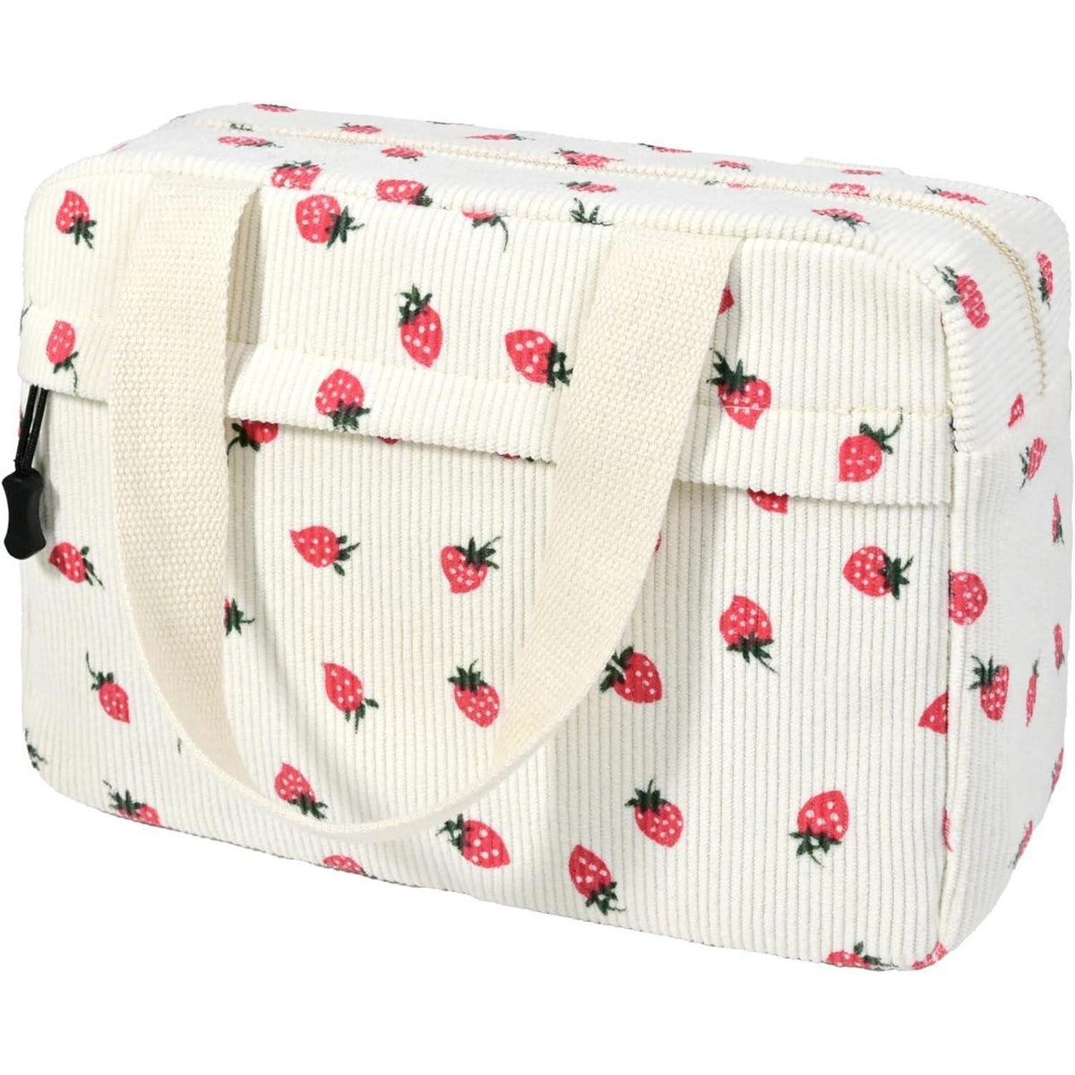 Jiliyote Kulturtasche Cord Damen Groß Kosmetiktasche Make-up Tasche Erdbeere