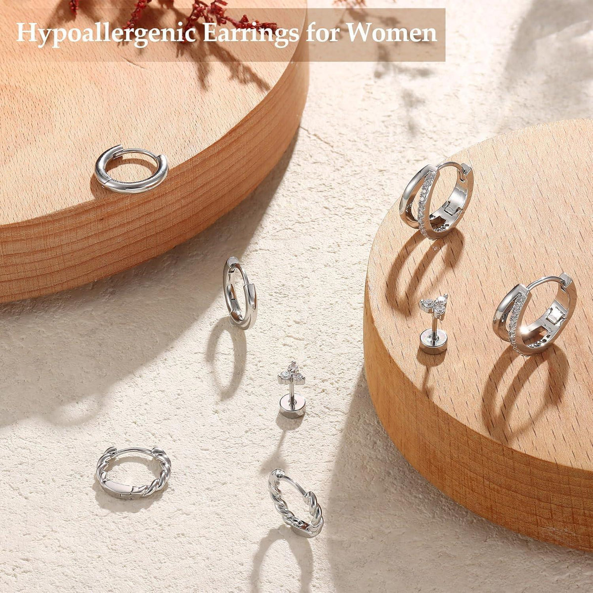 4 Paar Damen Ohrringe Set Silber Gold vergoldet