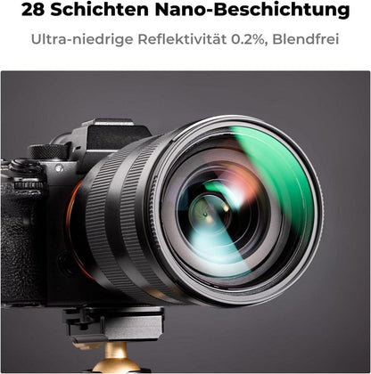 62mm K&F Concept Nano X-Serie Filtersets Polfilter, UV Filter, Objektivdeckel und Reinigungstuch