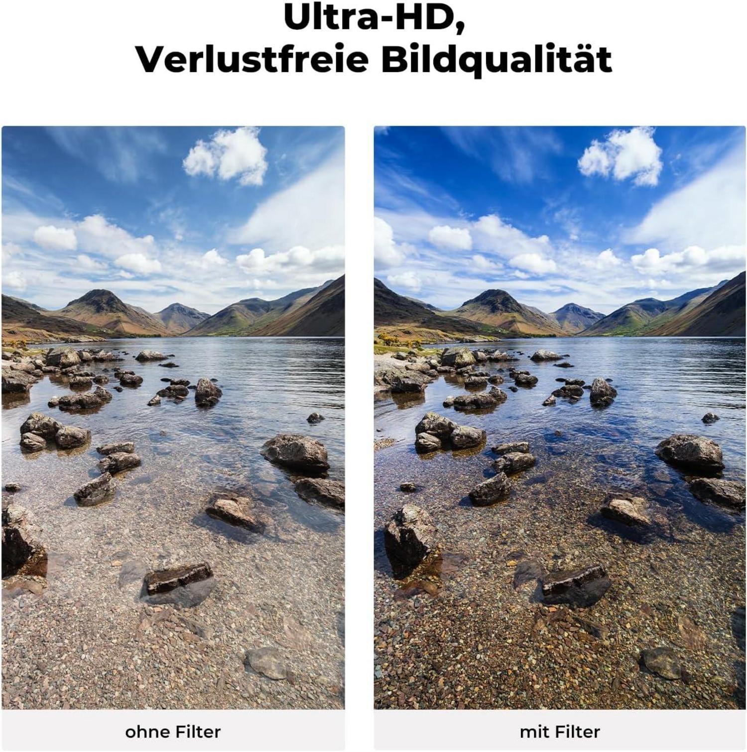 52mm Filtersets Polfilter UV-Filter Objektivdeckel Reinigungstuch