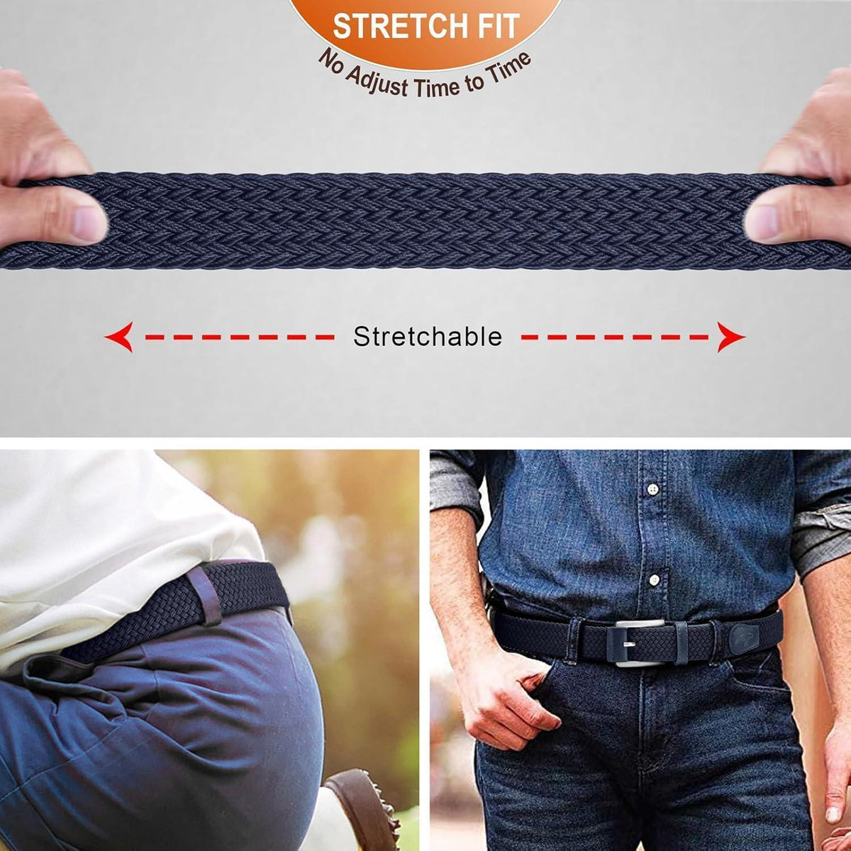 Flechtgürtel Herren Stretchgürtel verstellbar Antique Blue