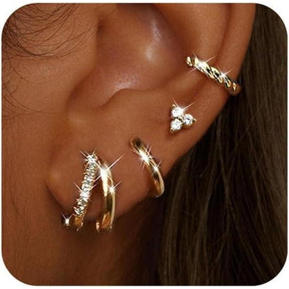 4 Paar Damen Ohrringe Set Silber Gold vergoldet