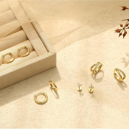 4 Paar Damen Ohrringe Set Silber Gold vergoldet